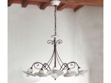 5 Lights Ceramic and wrought iron Chandelier