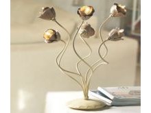 Wrought iron table lamp with handmade Ceramic Roses